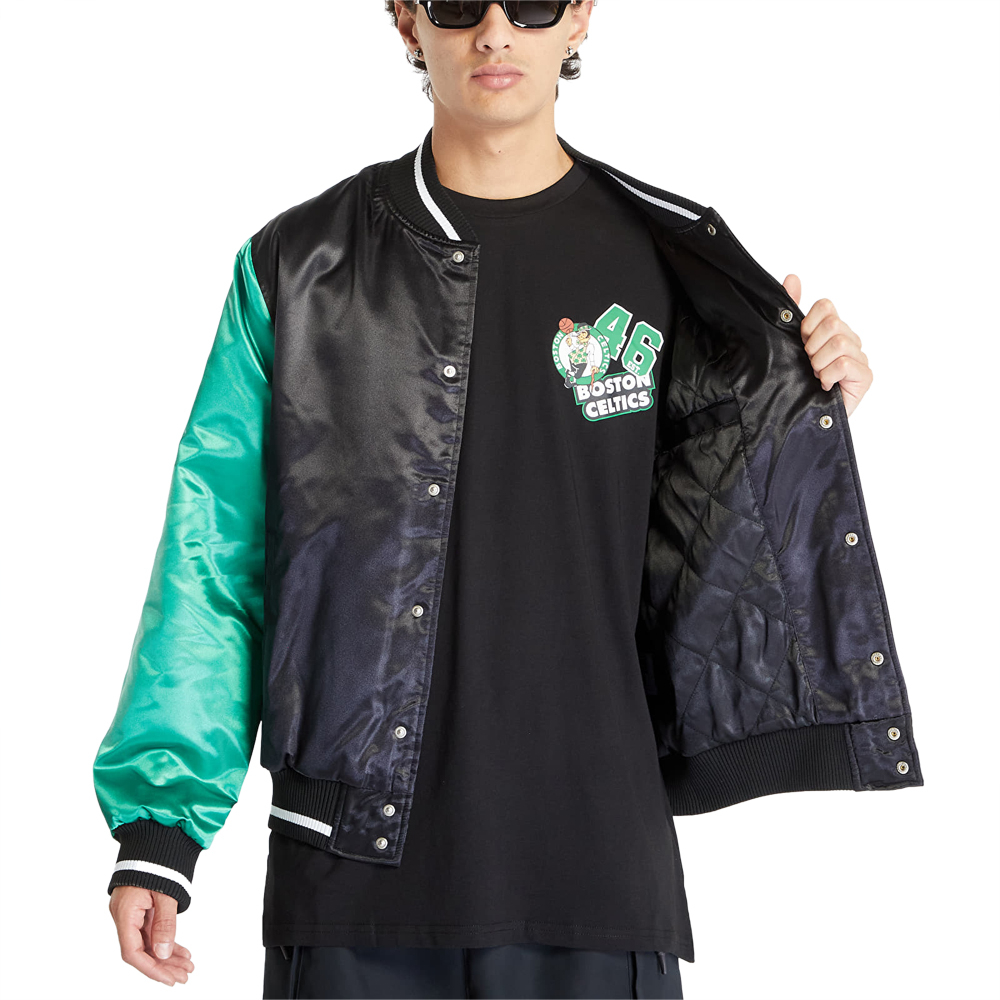 New Era - NBA BOSTON CELTICS SATIN BOMBER JACKET 'BLACK' - NBA