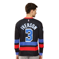 NBA ALLEN IVERSON PHILADELPHIA 76ERS FULL SLEEVE OVERSIZED JERSEY 'BLACK'