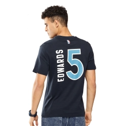 NBA ANTHONY EDWARDS MINNESOTA TIMBERWOLVES CLASSIC PRINTED T-SHIRT 'NAVY'