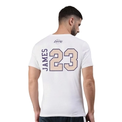 NBA LEBRON JAMES LOS ANGELES LAKERS NAME & NUMBER T-SHIRT 'WHITE'