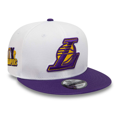 LOS ANGELES LAKERS CROWN PATCHES 9FIFTY SNAPBACK CAP 'WHITE'