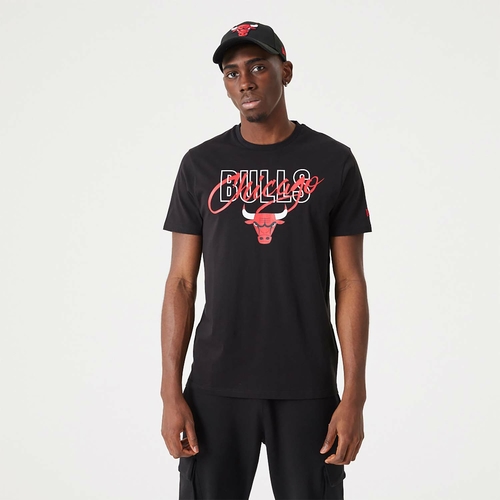 NEW ERA CHICAGO BULLS NBA SCRIPT T-SHIRT 'BLACK'