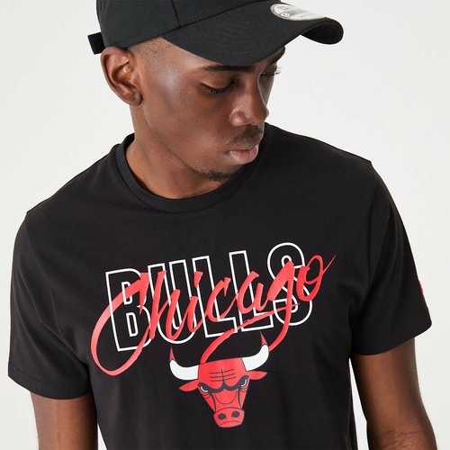 NEW ERA CHICAGO BULLS NBA SCRIPT T-SHIRT 'BLACK'