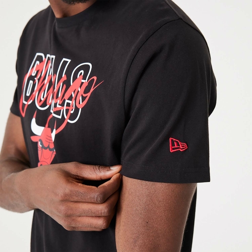 NEW ERA CHICAGO BULLS NBA SCRIPT T-SHIRT 'BLACK'