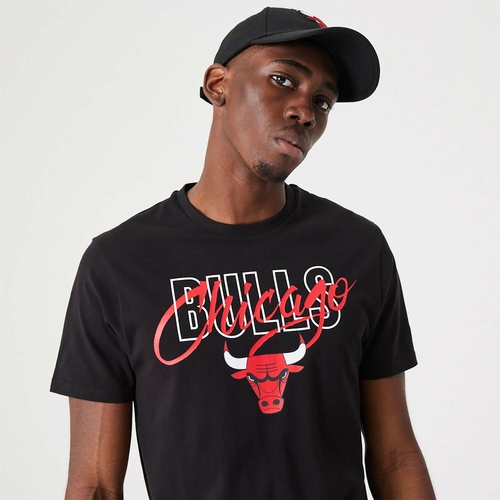NEW ERA CHICAGO BULLS NBA SCRIPT T-SHIRT 'BLACK'