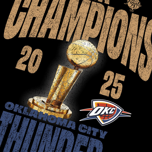OKLAHOMA CITY THUNDER 2025 NBA CHAMPIONS T-SHIRT 'BLACK'