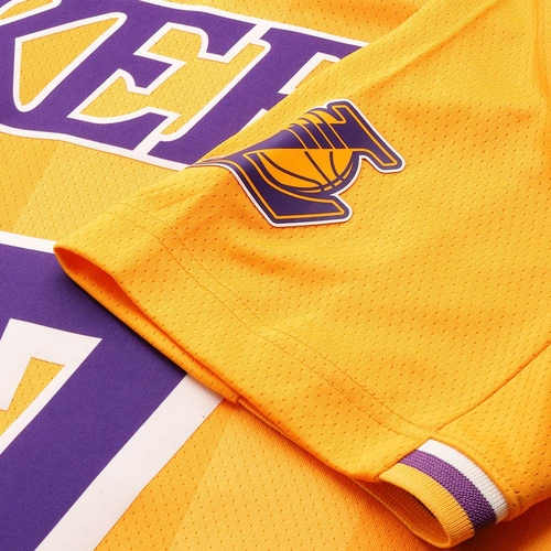 NBA LUKA DONCIC LOS ANGELES LAKERS VINTAGE FOOTBALL OVERSIZED JERSEY 'YELLOW'