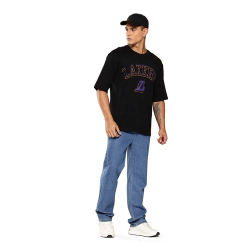 NBA LOS ANGELES LAKERS MIDNIGHT BLACK OVERSIZED T-SHIRT 'BLACK'