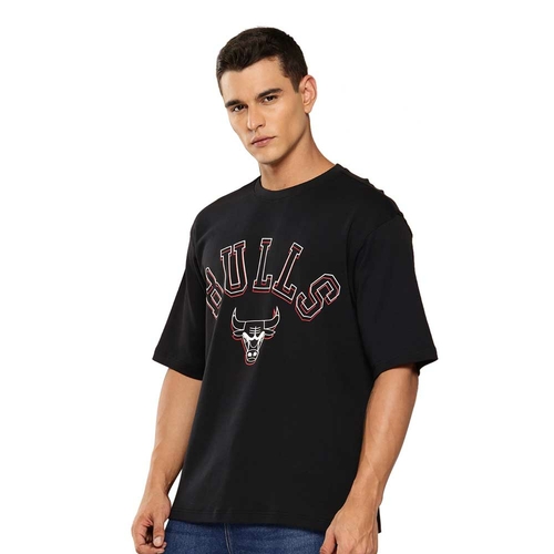 NBA CHICAGO BULLS MIDNIGHT BLACK OVERSIZED T-SHIRT 'BLACK'