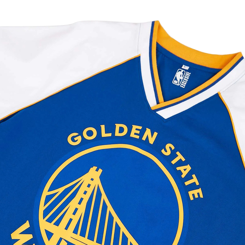 NBA GOLDEN STATE WARRIORS CONTRAST COLOUR OVERSIZED T-SHIRT 'ROYAL BLUE'
