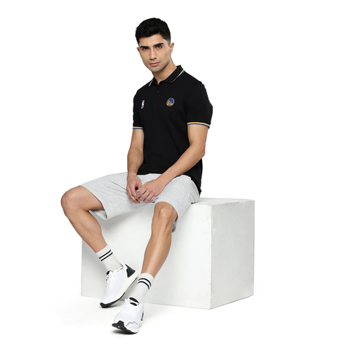 NBA GOLDEN STATE WARRIORS: CLASSIC POLO T-SHIRT 'BLACK'