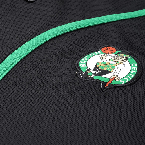 NBA: BOSTON CELTICS TYPOGRAPHY BASEBALL SHIRT-BLACK