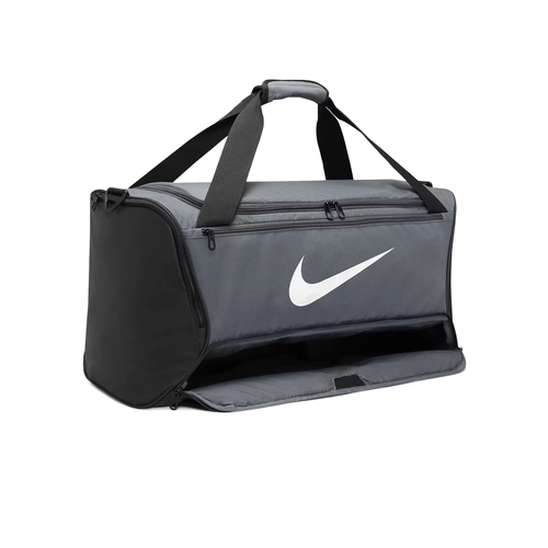 NIKE BRASILIA 9.5 TRAINING DUFFEL BAG (MEDIUM, 60L) 'IRON GREY/BLACK/WHITE'