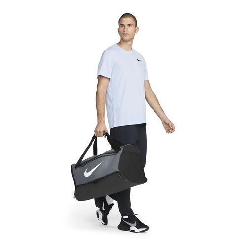 NIKE BRASILIA 9.5 TRAINING DUFFEL BAG (MEDIUM, 60L) 'IRON GREY/BLACK/WHITE'