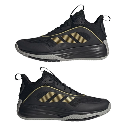 ADIDAS MEN'S BASKETBALL OWN THE GAME 3 SHOES 'CORE BLACK / GOLD METALLIC / MGH SOLID GREY'