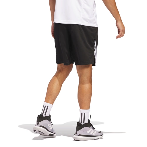ADIDAS MEN'S LEGENDS 3-STRIPES BASKETBALL SHORTS 'BLACK / WHITE'