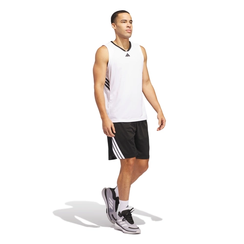 ADIDAS MEN'S LEGENDS 3-STRIPES BASKETBALL SHORTS 'BLACK / WHITE'