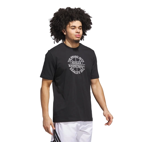 ADIDAS MEN'S BASKETBALL EMBLEM GRAPHIC TEE 'BLACK'
