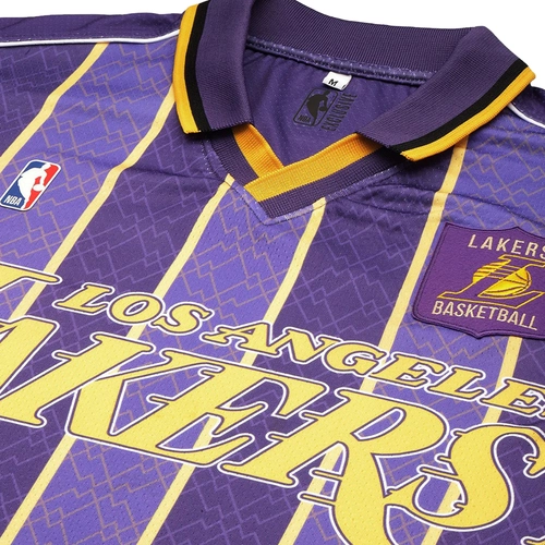 NBA: LOS ANGELES LAKERS VINTAGE OVERSIZED POLO T-SHIRT 'PURPLE'