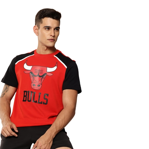 NBA CHICAGO BULLS PRINTED RAGLAN T-SHIRT 'RED'