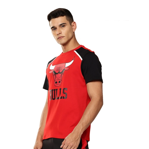NBA CHICAGO BULLS PRINTED RAGLAN T-SHIRT 'RED'