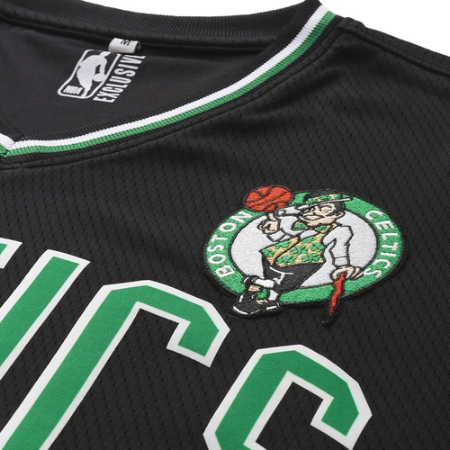 NBA - NBA Boston Celtics V-Neck Oversized T-Shirt 'Black' - NBA
