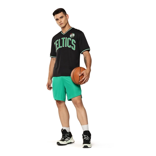 NBA - NBA Boston Celtics V-Neck Oversized T-Shirt 'Black' - NBA
