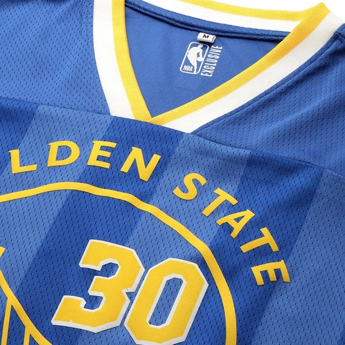 NBA GOLDEN STATE WARRIORS STEPH CURRY VINTAGE FOOTBALL OVERSIZED JERSEY 'ROYAL BLUE'