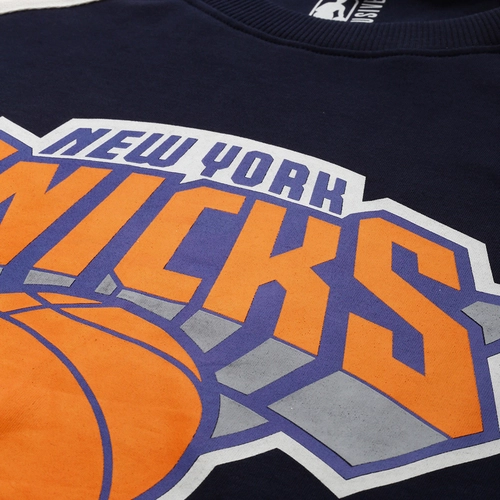 NBA NEW YORK KNICKS PRINTED RAGLAN T-SHIRT 'NAVY'