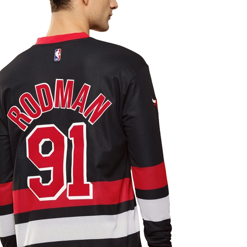 NBA DENNIS RODMAN CHICAGO BULLS FULL SLEEVE OVERSIZED JERSEY 'BLACK'