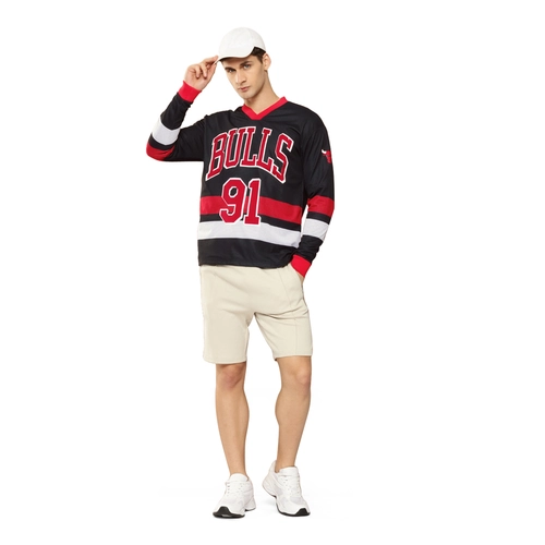 NBA DENNIS RODMAN CHICAGO BULLS FULL SLEEVE OVERSIZED JERSEY 'BLACK'