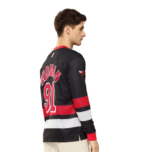 NBA DENNIS RODMAN CHICAGO BULLS FULL SLEEVE OVERSIZED JERSEY 'BLACK'
