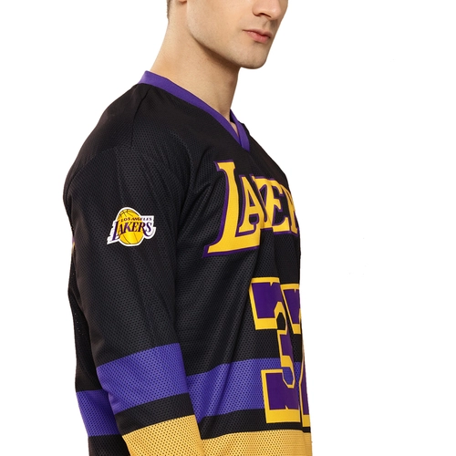 NBA MAGIC JOHNSON LOS ANGELES LAKERS FULL SLEEVE OVERSIZED JERSEY 'BLACK'