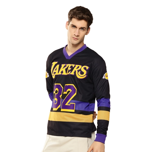 NBA MAGIC JOHNSON LOS ANGELES LAKERS FULL SLEEVE OVERSIZED JERSEY 'BLACK'