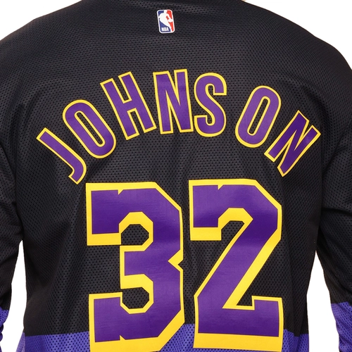 NBA MAGIC JOHNSON LOS ANGELES LAKERS FULL SLEEVE OVERSIZED JERSEY 'BLACK'