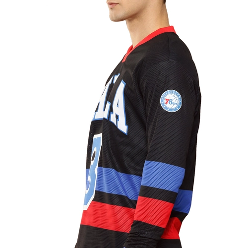 NBA ALLEN IVERSON PHILADELPHIA 76ERS FULL SLEEVE OVERSIZED JERSEY 'BLACK'