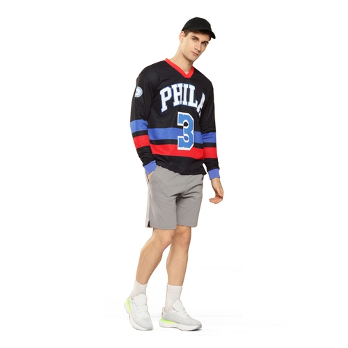 NBA ALLEN IVERSON PHILADELPHIA 76ERS FULL SLEEVE OVERSIZED JERSEY 'BLACK'