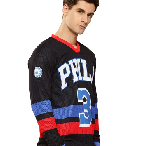 NBA ALLEN IVERSON PHILADELPHIA 76ERS FULL SLEEVE OVERSIZED JERSEY 'BLACK'