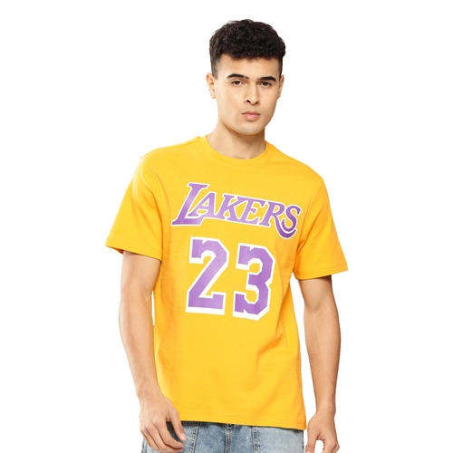 NBA LEBRON JAMES LOS ANGELES LAKERS CLASSIC PRINTED T-SHIRT 'YELLOW'