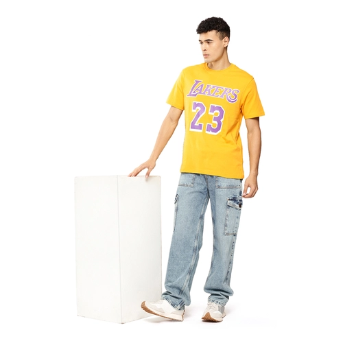 NBA LEBRON JAMES LOS ANGELES LAKERS CLASSIC PRINTED T-SHIRT 'YELLOW'