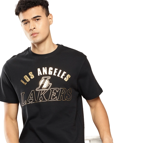 NBA LOS ANGELES LAKERS GOLD FOIL T-SHIRT 'BLACK'