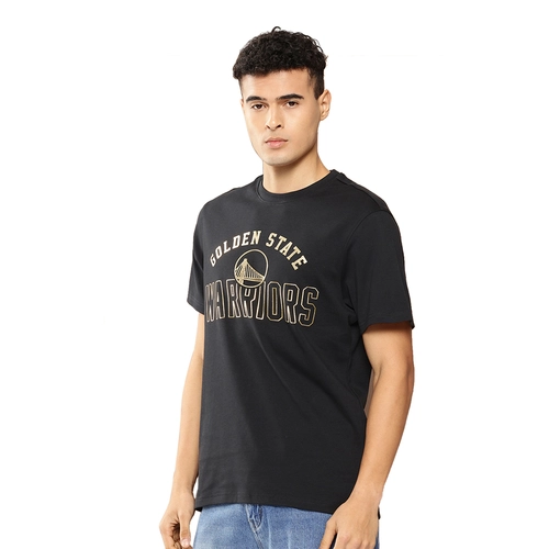 NBA GOLDEN STATE WARRIORS GOLD FOIL T-SHIRT 'BLACK'