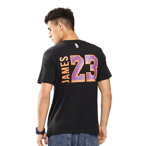 NBA LEBRON JAMES LOS ANGELES LAKERS CLASSIC PRINTED T-SHIRT 'BLACK'