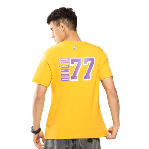 NBA LUKA DONCIC LOS ANGELES LAKERS CLASSIC PRINTED T-SHIRT 'YELLOW'