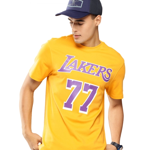 NBA LUKA DONCIC LOS ANGELES LAKERS CLASSIC PRINTED T-SHIRT 'YELLOW'