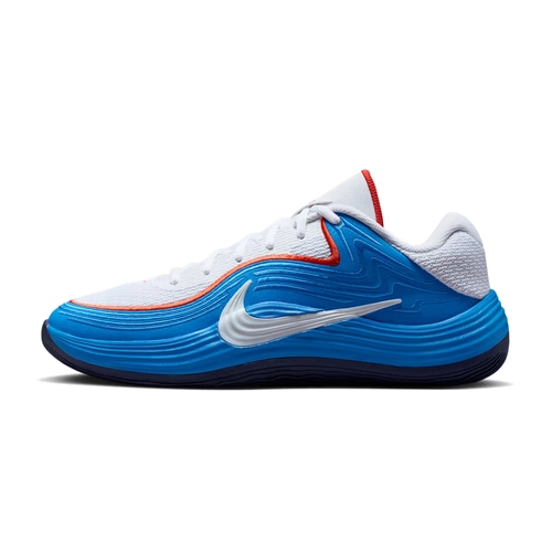 NIKE MEN'S PRECISION 8 LOW BASKETBALL SHOES 'BLUE/WHITE/PICANTE RED'