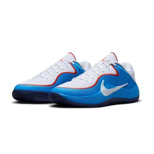 NIKE MEN'S PRECISION 8 LOW BASKETBALL SHOES 'BLUE/WHITE/PICANTE RED'