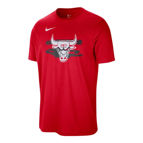 NIKE MENS NBA CHICAGO BULLS COURTSIDE SHORT SLEEVE T-SHIRT RED