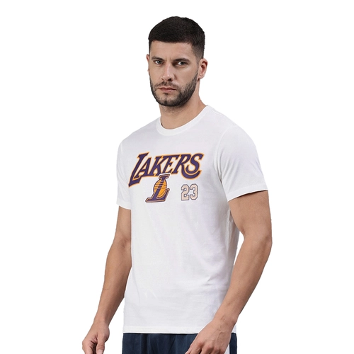 NBA LEBRON JAMES LOS ANGELES LAKERS NAME & NUMBER T-SHIRT 'WHITE'