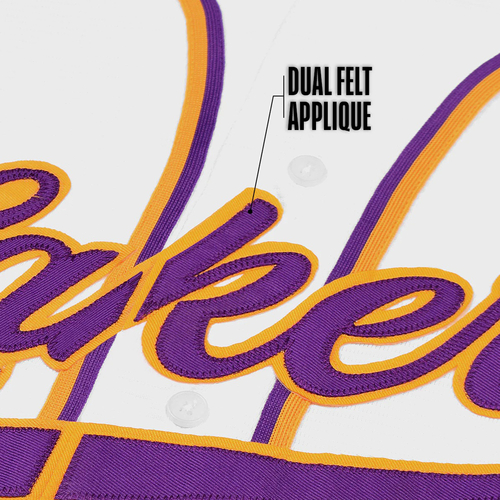 LOS ANGELES LAKERS TYPOGRAPHY BASEBALL SHIRT 'WHITE'